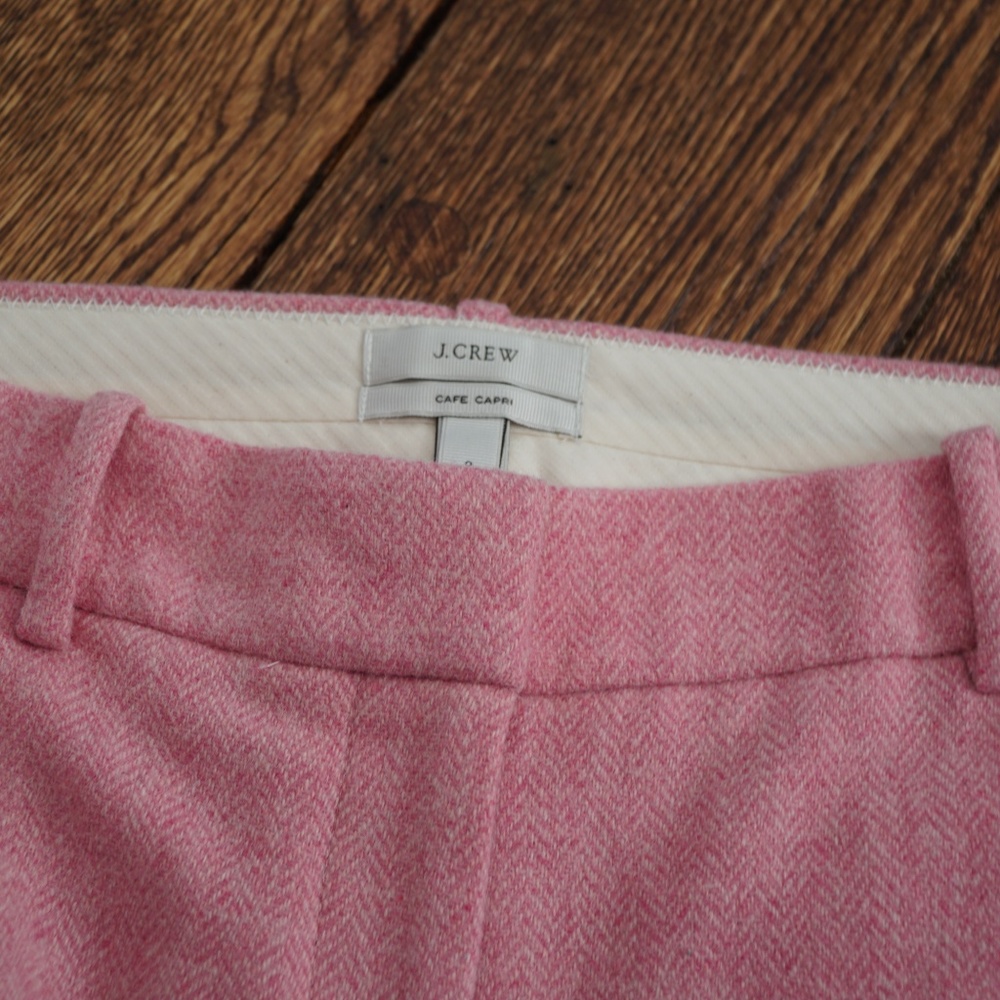 Pink J.Crew Cafe Capri in Wool